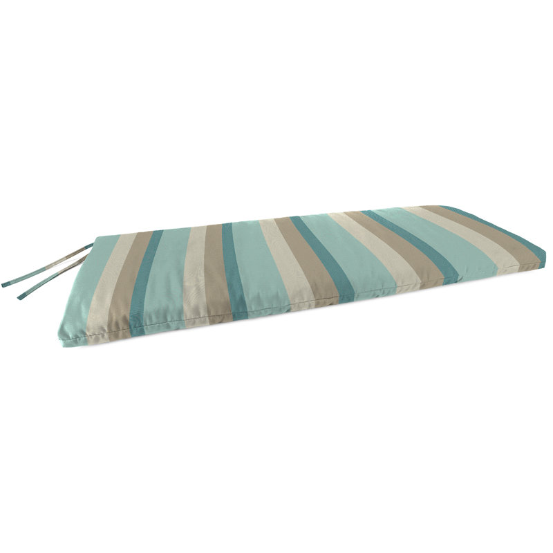 48" x 18" Outdoor Bench Cushion with Ties, Gateway Mist