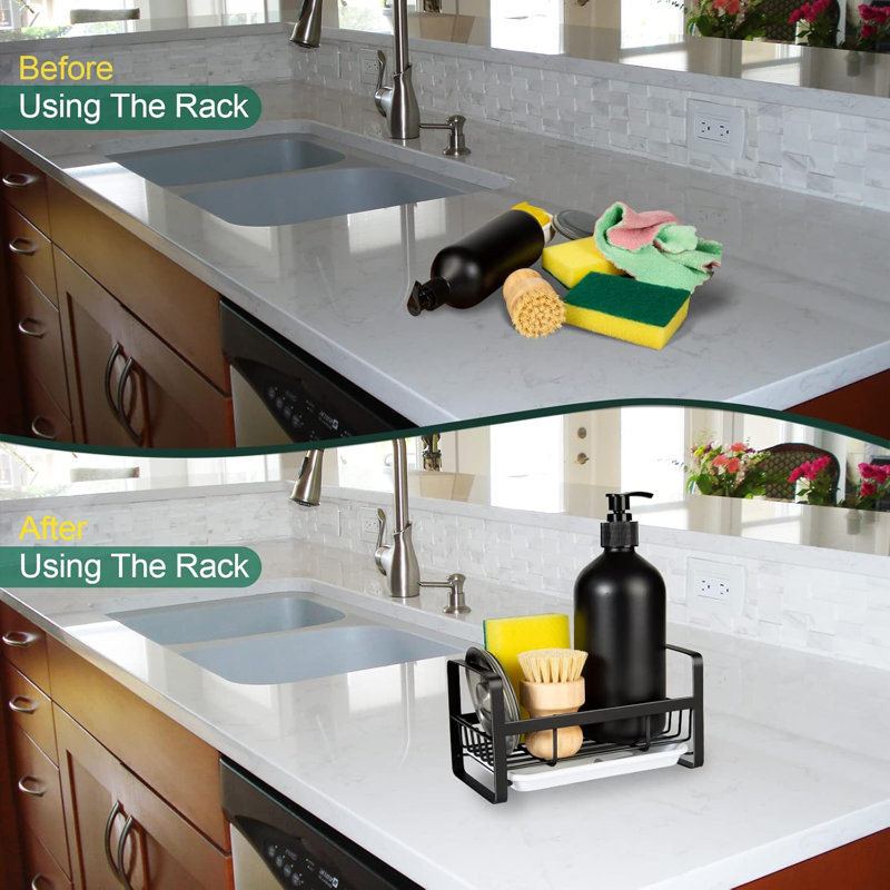 Stainless Steel Kitchen Sink Organizer with Removable Tray