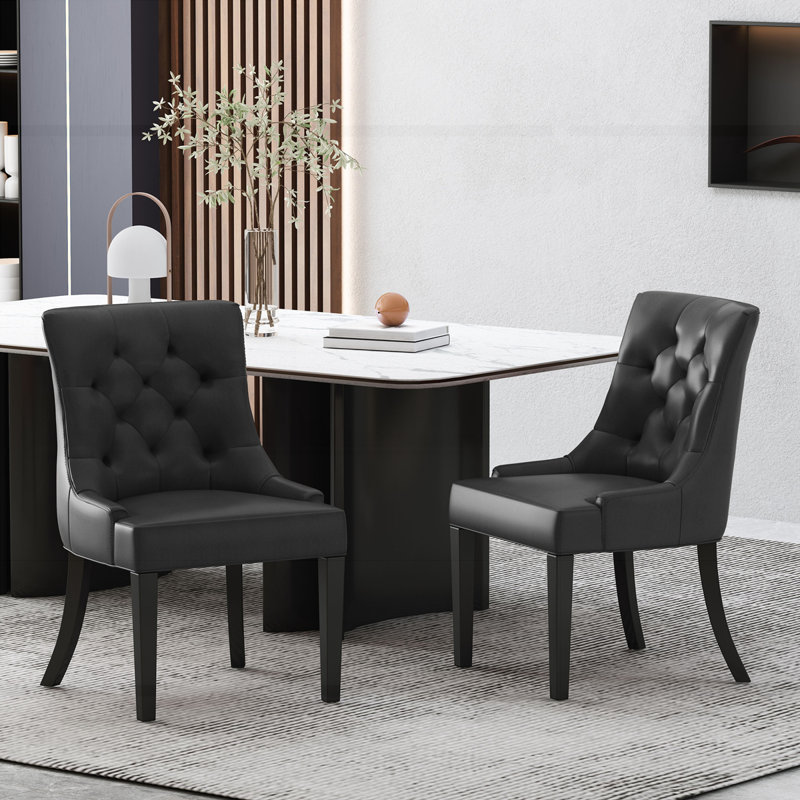 Chaises de salle à manger rembourrées Modern, Noir, 6
