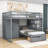Full Over Twin Wood 5 Drawer Bunk Bed With Storage Staircase And Wardrobe-1945103711