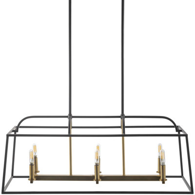Egon 6 - Light Iron Rectangle Chandelier