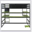 Wood Loft Bed With Desk,Side Storage Rack,Multi-Storage Shelves And RGB Light-2122433734-2122433735