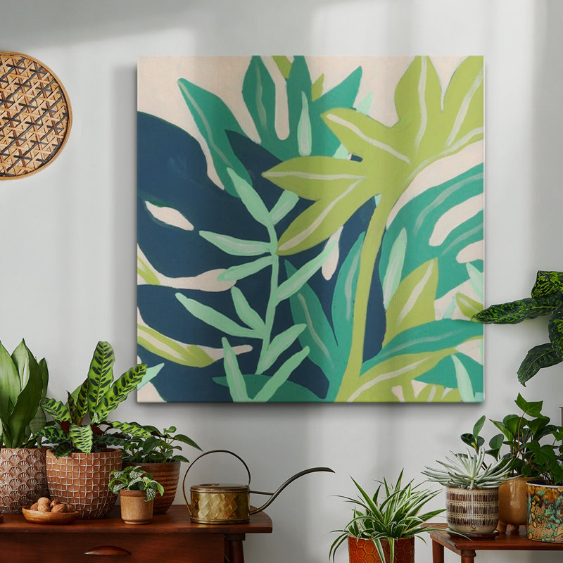 Island Fronds II - Toile tendue avec châssis de qualité supérieure - prête à être accrochée
