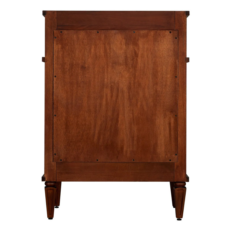 24" Antique Brown Mahogany Bathroom Vanity with Carrara Marble Top