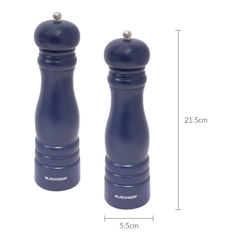 Brand Wood No Power Source Required / Manual Salt & Pepper Mill Set, Navy
