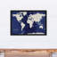 Carte du monde bleu marine encadrée sur toile-1962107073