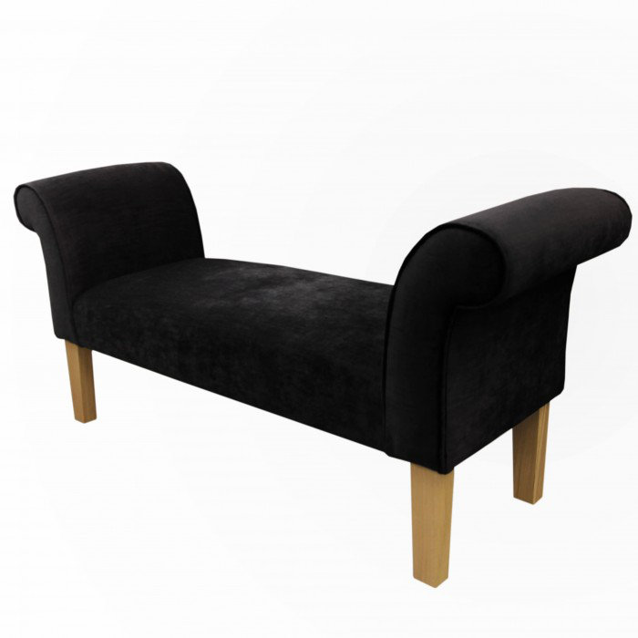 Medium Settle Bench, Solid Colour, Black