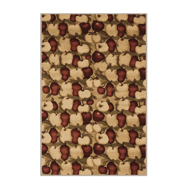 Washable Apple Clusters Farm Area Rug, Runner 2' x 4'