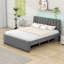 Lit plateforme tapissier classique avec lit gigogne simple Prarthana-1063275877-1063275874