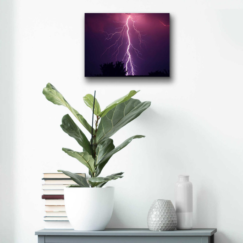 «Thunder» par un artiste inconnu, art mural en verre acrylique,, H 12 po x l 16 po x P 0,13 po