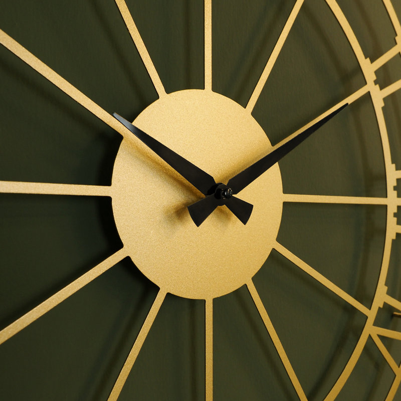 19" Metal Wall Clock with Roman Numerals, Gold