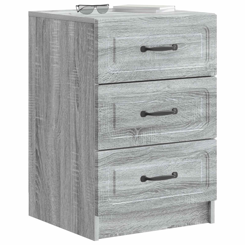 43cm W Manufactured Wood Bedside Table, Grey Sonoma
