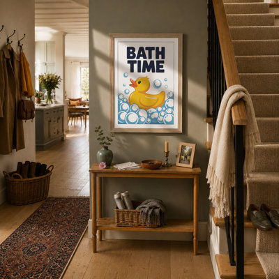 Bath Time Duck Typography - Print