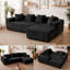 3 Seater Corduroy Sofa & Chaise-985689597-989797055