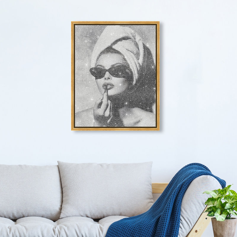 Retro Vanity Vibe Print by Oliver Gal, 17"H x 21"W, Gold Floater Frame