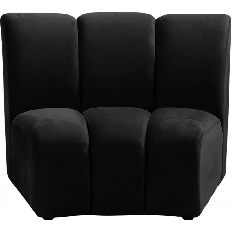 Dabir Velvet Slipper Chair, Black Velvet