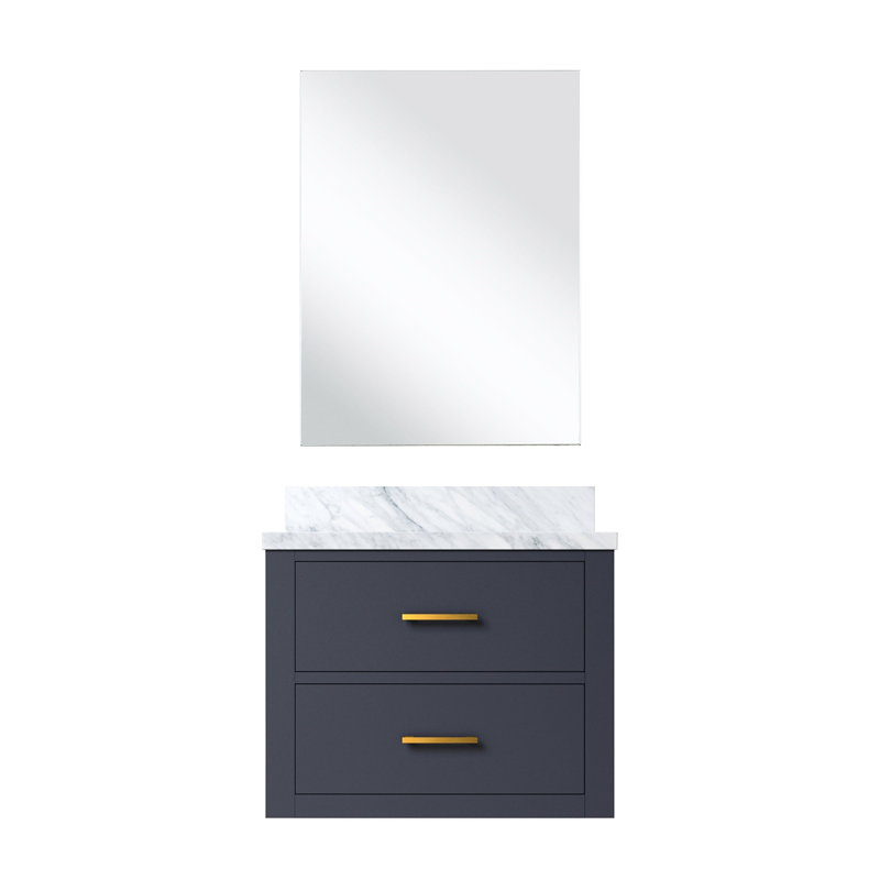 Meuble-lavabo bleu avec plateau en acrylique - 24 po L 18 po x P 18 po, Bleu