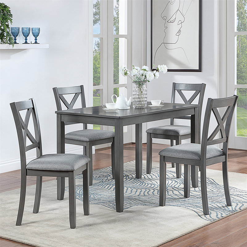 Ensemble de 4 tables de salle à manger en bois, Gris