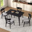 Ensemble de salle à manger 5 pièces de style Mid-Century moderne, structure en bois d'hévéa, une table et 4 chaises rembourrées-931511554