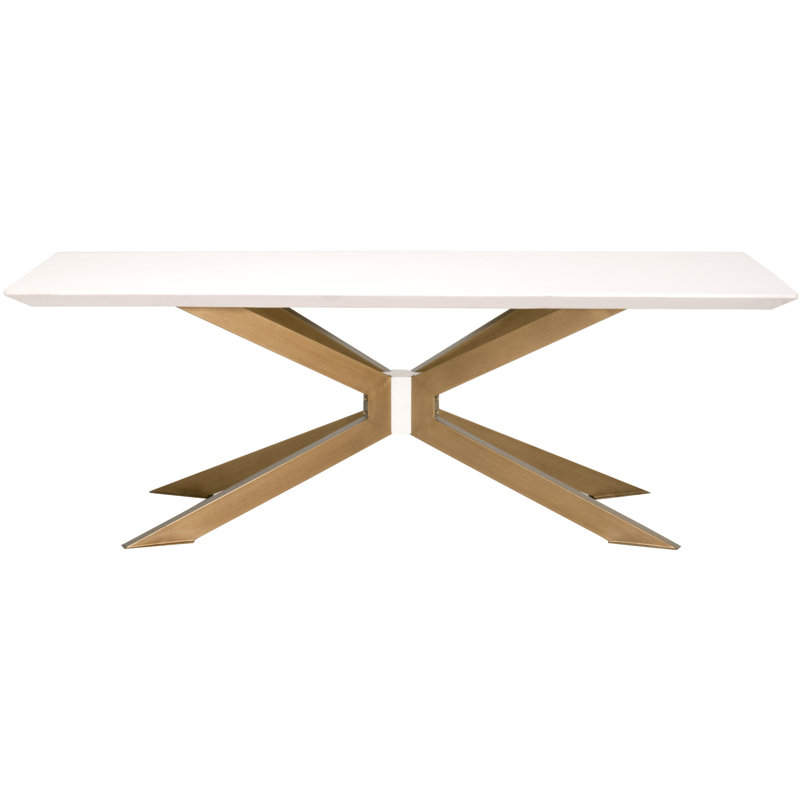 Table de salle à manger Nexhip, Laiton, Ivoire