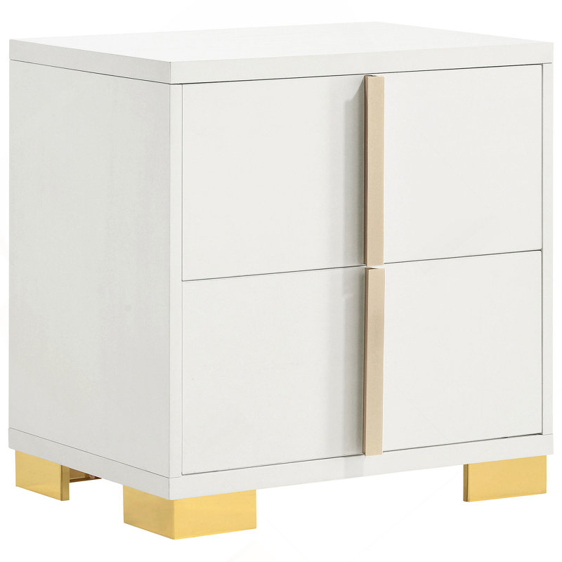 White 2-drawer Nightstand