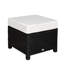 Repose-pieds d'extérieur multifonctionnel en rotin, sièges supplémentaires, table d'appoint avec coussin moelleux