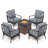4-person Outdoor Conversation Set With Fire Pit Table-106872500