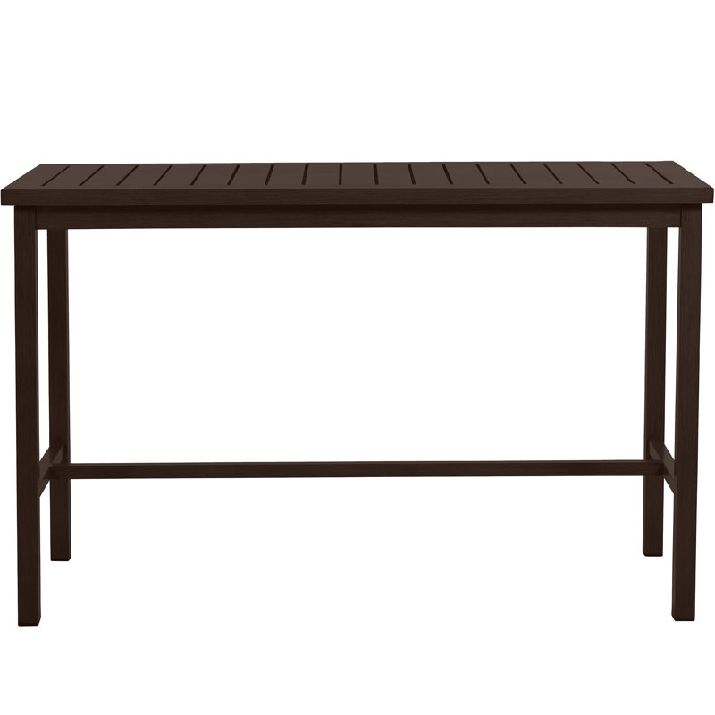 Club Aluminum Outdoor Bar Table, Mahogany