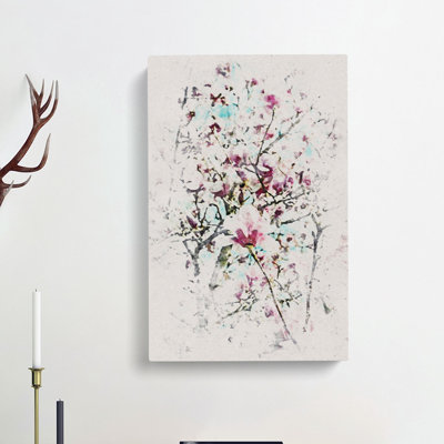 Pink Magnolia Blossom Tree - Wrapped Canvas