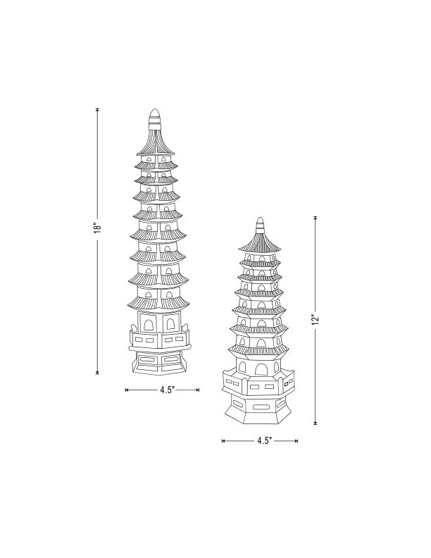 2 Piece Pagoda Objects Set
