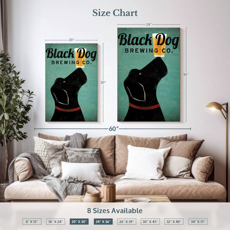 Brampt Black Dog Brewing Co, 36" H x 24" W