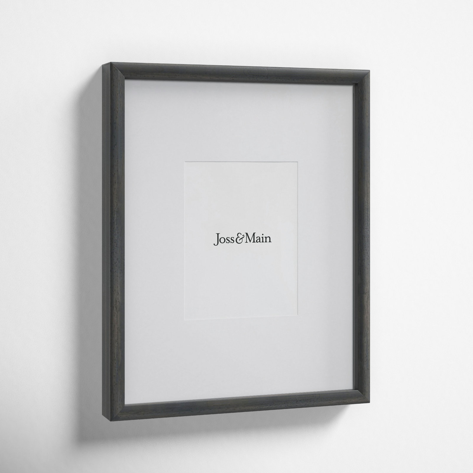 Mabe Wood Beveled Picture Frame with Mat, Black, 8" x 10"