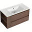 Meuble-lavabo mural 36 po avec lavabo en céramique et tiroirs à fermeture en douceur-381352053