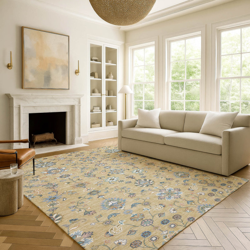 Machine Washable Indoor/Outdoor Chantille ACN2585 Traditional Rug, Wheat, 8' x 10'