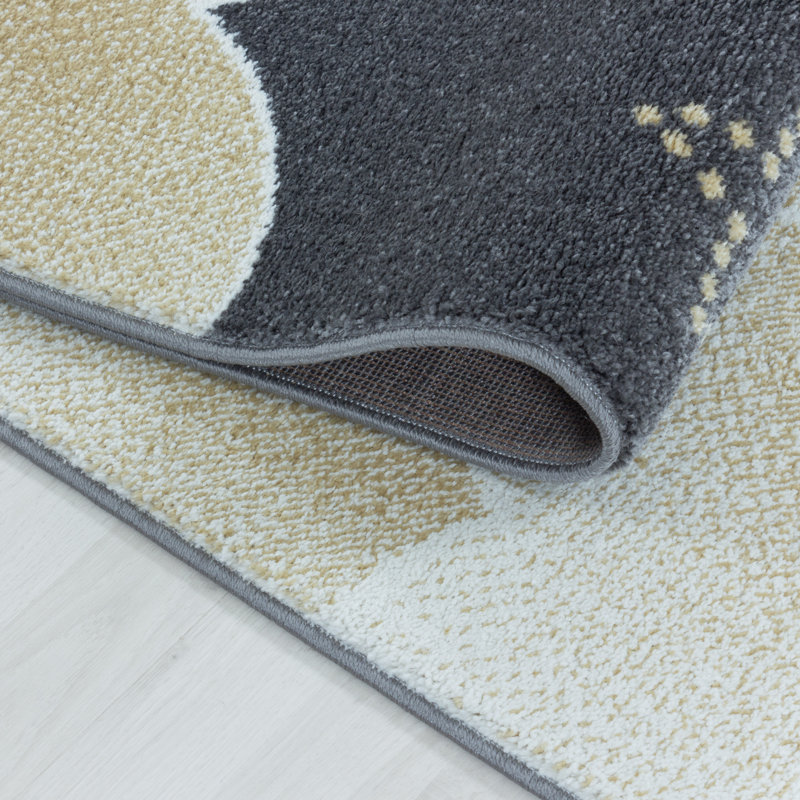 Gilliland Flatweave Yellow/Grey Rug, Rectangle 160 x 230cm
