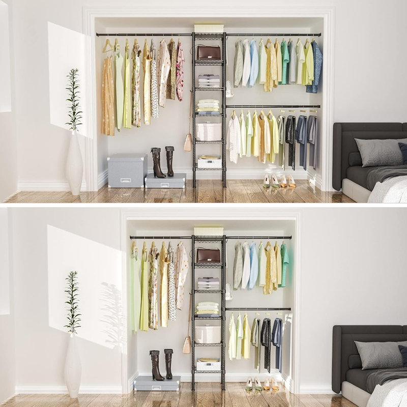 Closet Storage Organizer System, 6 Tiers Heavy Duty Meta...