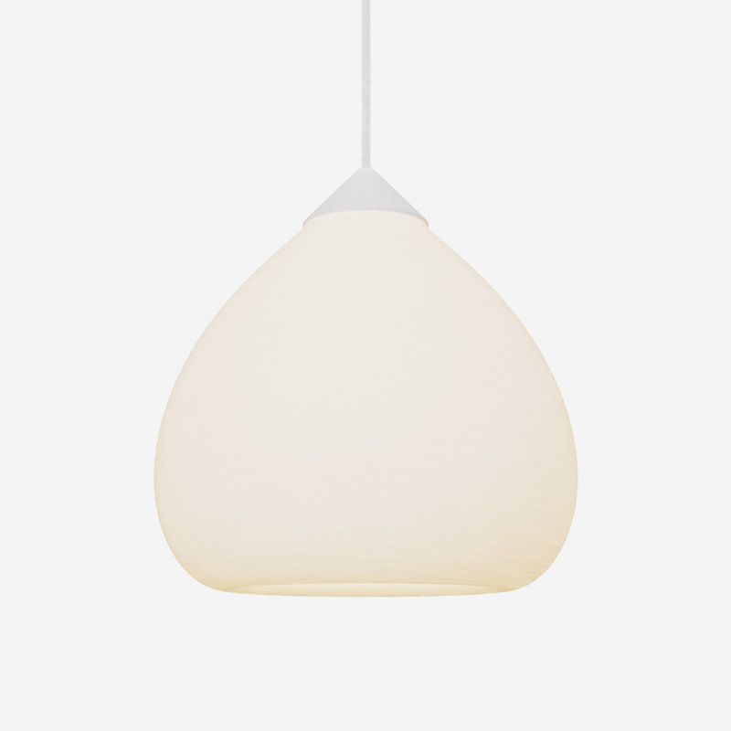 Gulp Pendant Light, 17.6" H x 9.45" W x 9.84" D, Snow, White