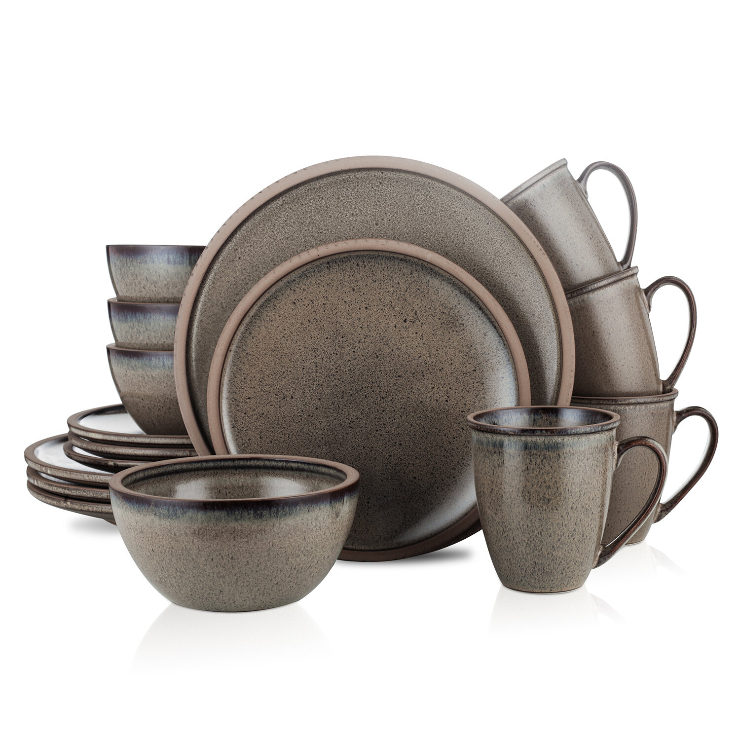 Stone Lain Tina 32-Piece Stoneware Dinnerware Set, Service for 8, Blue and  Grey