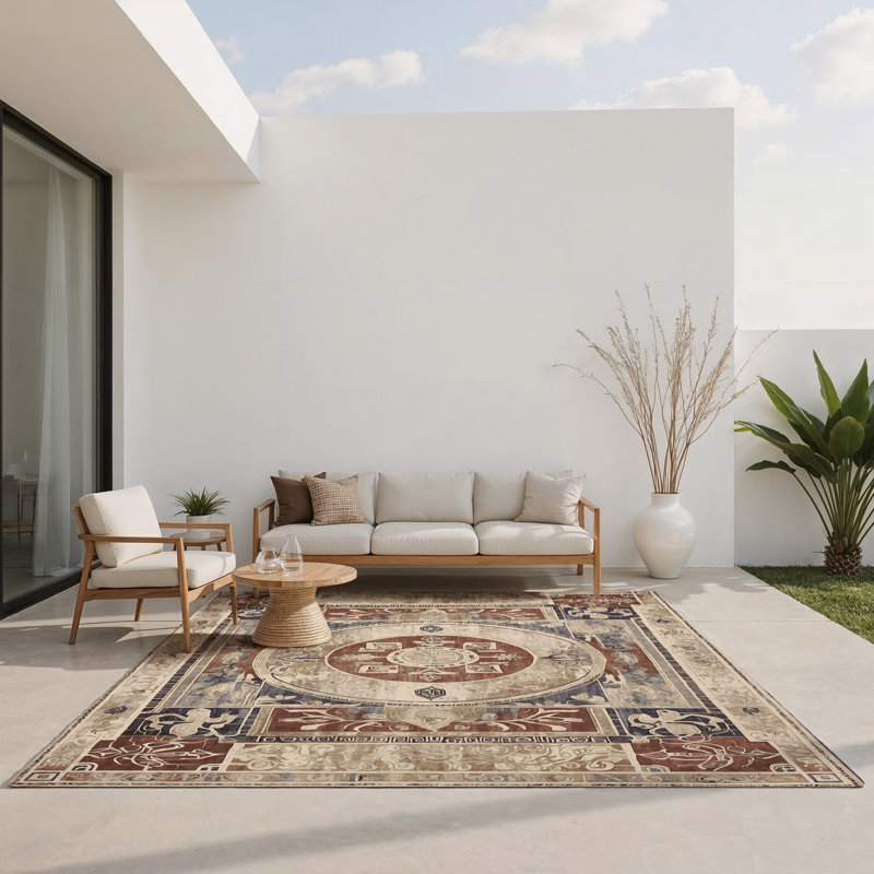 Apollonian Arc Indoor And Outdoor Area Rug, Rectangle 9' x 12'