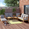 lounge-set aus natürlichem holz