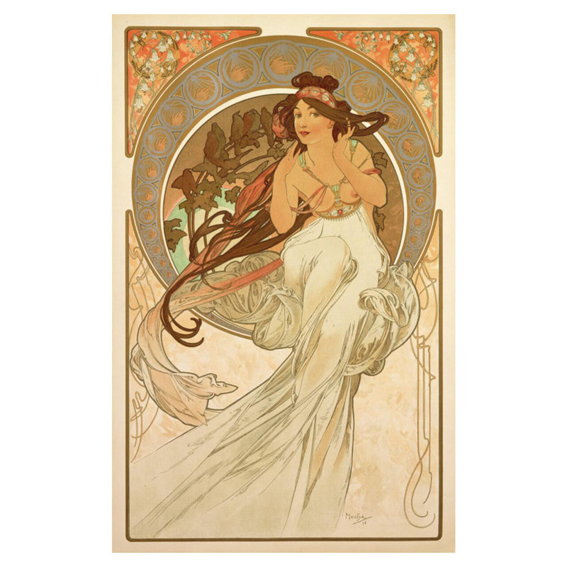 The Arts: Music (1898) par Alphonse Mucha - Estampe numérique, H 40 po x l 32 po