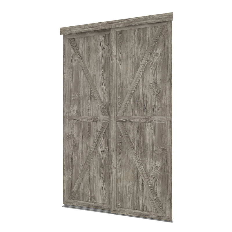Portes de placard à panneaux en bois manufacturé et en métal, 60 po x 80,5 po