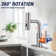 Single Handle Pull Out Kitchen Faucet With Unique 90° Swivel Sprayer Head In Three Function Modes