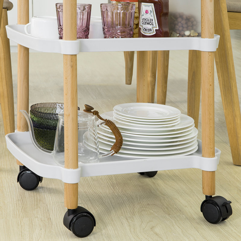 Brunilde Solid Wood Bar Cart, White