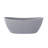 Freestanding bathtub in matte light gray with an oval shape and integral overflow