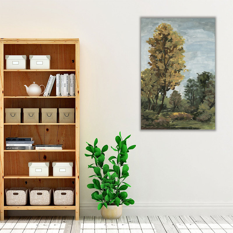 Ocher Autumn Meadow I - reproduction d'art sur toile, H 48 po x l 32 po