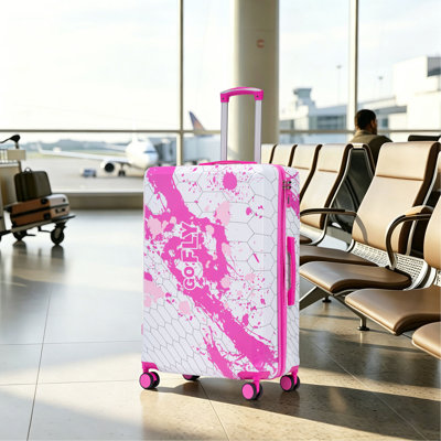 28 Inch PC Spinner Wheel Luggage, Carry on Suitcase, With Printed pattern and Combination Lock
