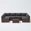 Ensemble de conversation modulaire en rotin 7 pièces avec coussins Algarin-1578095574