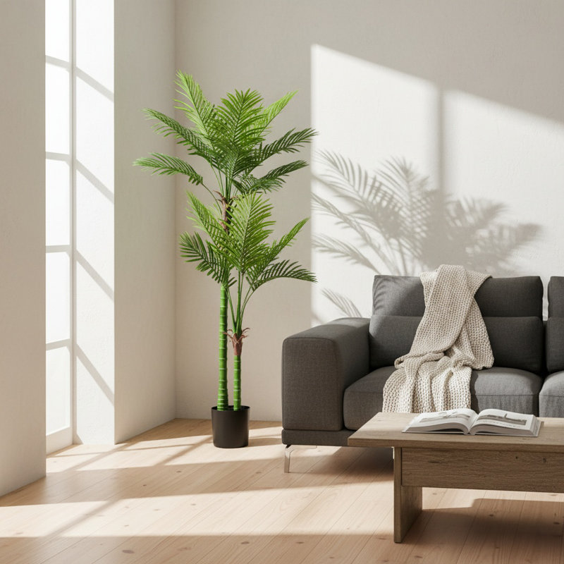 Arbre en pot artificiel 6 pi, plante d'intérieur artificielle avec des feuilles vertes luxuriantes - décoration haut de gamme pour la maison, le bureau ou l'hôtel