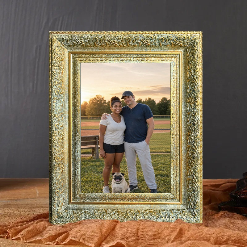 Cadre photo pour animal de compagnie 1PC 5 po x 7 po or antique